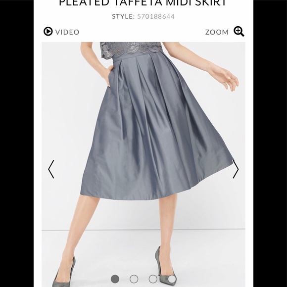 White House Black Market Silver Crop Top &Midi Set - Picture 6 of 8